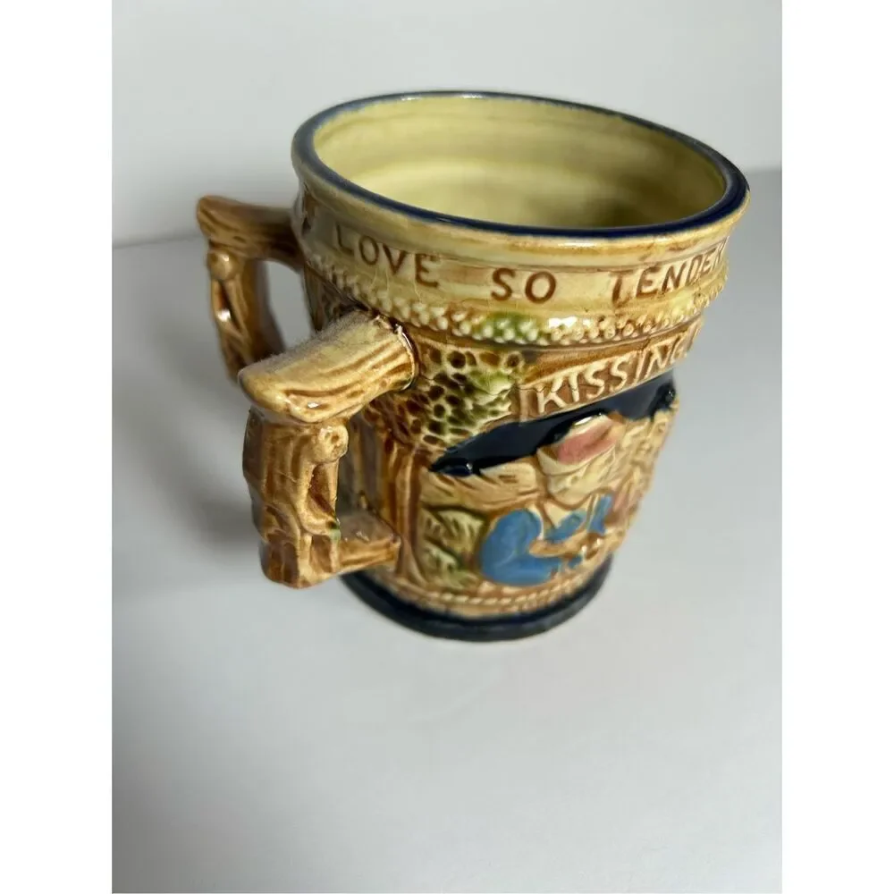 Vintage 1960s Two Handled Kissing Stein Mug Novelty